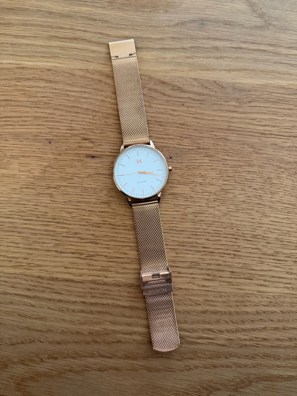 MVMT women’s boulevard malibu rose gold 38mm mesh band watch